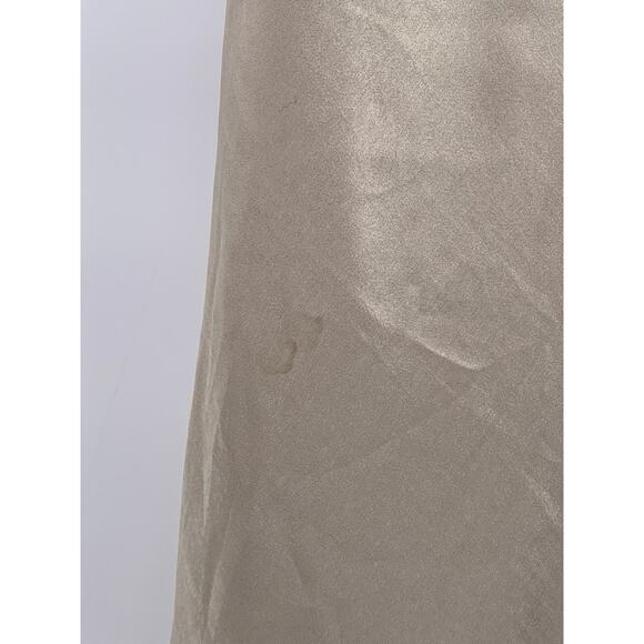 NATURAL BEAUTY BASIC Women’s Beige Shiny Lightweight A-Line Midi Skirt SZ XS - Picture 6 of 10